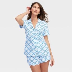 Roller Rabbit x Target Geo Trellis Pajama Set Shorts Women XS Monkey Sloth NWT